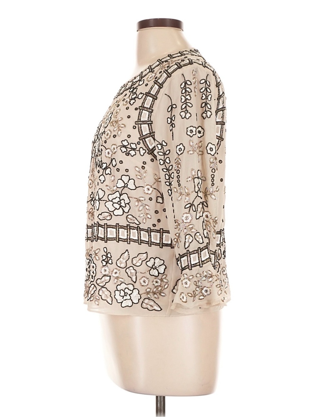 Needle & Thread Beaded Floral Lace-Sleeve Blouse 10 - Picture 4 of 7